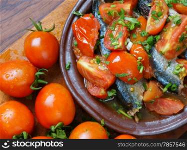 Vietnamese food, braised fish with tomato, a popular dish in Vietnam meal, cheap, tasty, nutrition and fresh raw material, fish stew with fish sauce, sugar season with tomato, spice
