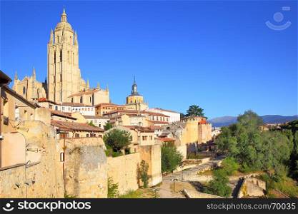 Viev of old town of Segovia, Spain