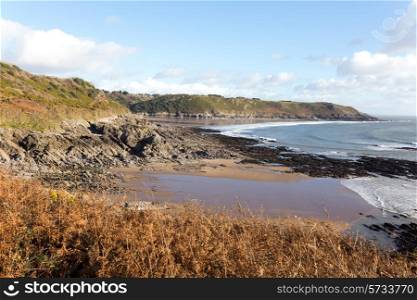 View across Brandy Cove, near Caswell Bay, on Tthe South Wales Coast Path