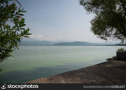 View across lake at Ioannina, Northern Greece