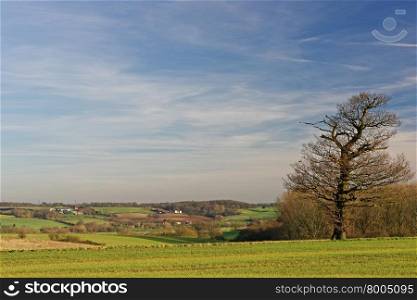 View across the River Stour valley in Suffolk,UK. An area made famous by artist John Constable.