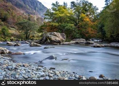 View along the Glaslyn River in Autumn