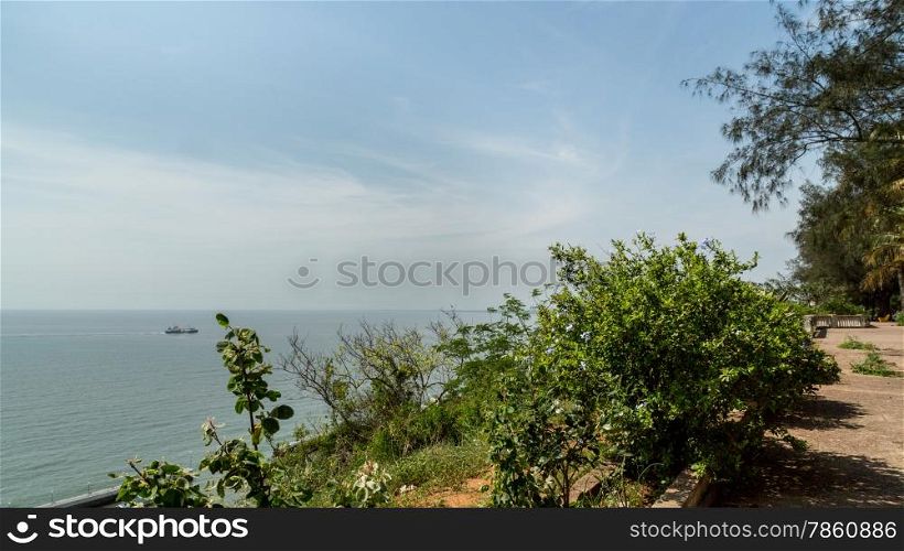 View along the the shores of the Indian Ocean in Maputo, Mozambique
