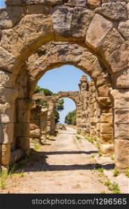 view ancient roman city of Tindarys, Sicily