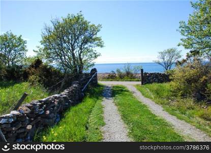 View at a gateway by the coast at the swedish island oland.