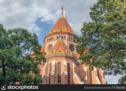 View at calvinist Reformed Church in Budapest Hungary. View of calvinist Reformed Church in Budapest Hungary