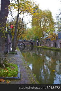View at canal in Utrecht, The Netherlands