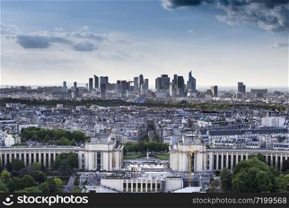 View at high-rise buildings in downtown Paris. France.