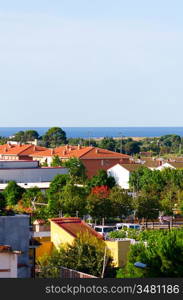 view at sunny day of a village at Spain