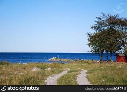 View at the Baltic Sea from the coast of the swedish island Oland