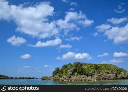 View at the tropical coast of the japanese island Iriomote