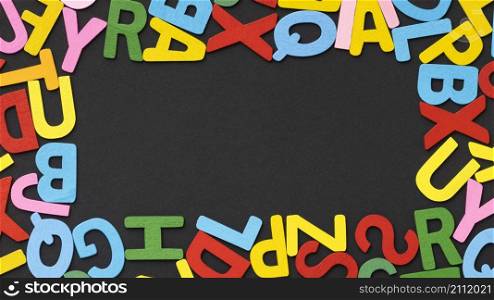 view colorful letters frame