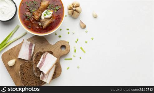 view delicious food assortment with copy space