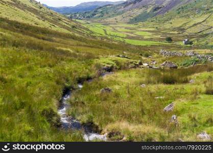 View down Cwm Croesor. Snowdonia National Park, Gwynedd, Wales, United Kingdom.