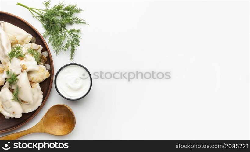 view food assortment with copy space