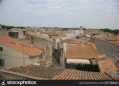 View from above, rooftops in Arles, France