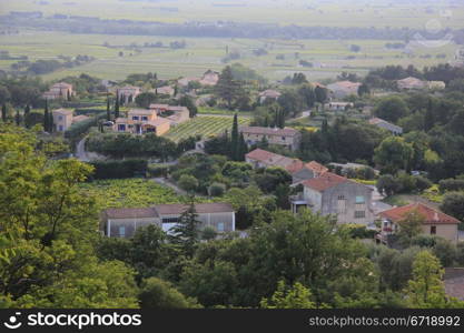 View from above, the village of Seguret, Provence