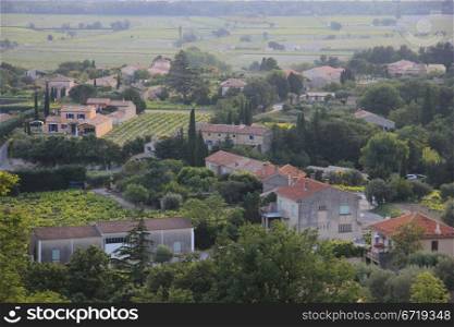 View from above, the village of Seguret, Provence