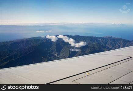 view from airplane window at Gomera