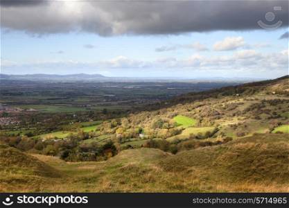 View from Cleeve Common near Cheltenham, Gloucestershire, England.