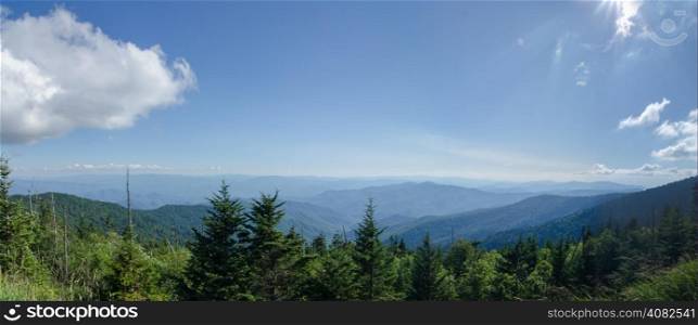 View from Clingman&rsquo;s Dome in the Great Smoky Mountains National Park near Gatlinburg, Tennessee.