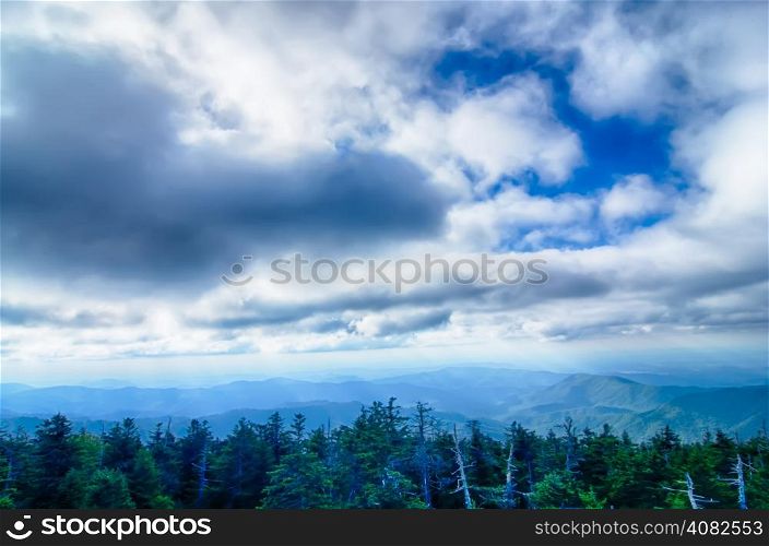 View from Clingman&rsquo;s Dome in the Great Smoky Mountains National Park near Gatlinburg, Tennessee.