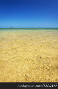 View from Duck Island over clear tropical waters in New Caledonia in the South Pacific