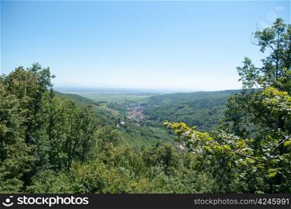 View from france mountain to alsace in summer