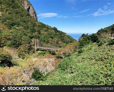 View from Hallasan volcano. Jeju island, South Korea