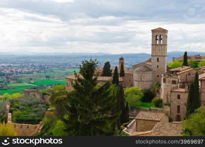 View from Historic Center City of Assisi to the Surrounding Valley