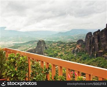 view from Holy Monastery Roussano, Meteora, Greece Thessaly