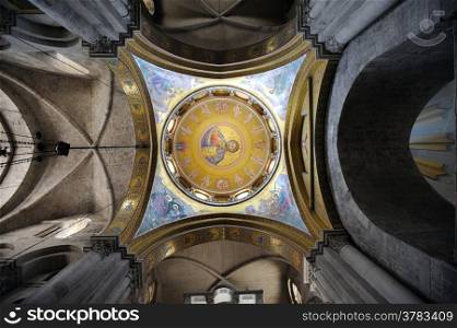 View from inside one of the domes of the Church of the Holy Sepulchre