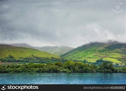 view from Loch Lomond on the hills, Scotland