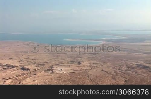 view from Masada: Dea Sea, Israel, Jordan (Masada - ancient fortress at the south-western coast of the Dead Sea in Israel)