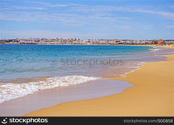 View from Meia Praia in Lagos in the Algarve Portugal