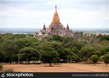 View from Mingala zedi on the Ananda temple in Bagan, Myanmar
