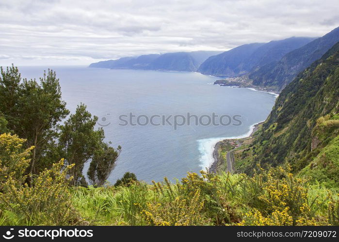 View from Miradouro da Eira da Achada in Ribeira da Janela in Madeira, Portugal