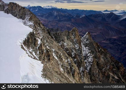 View from Monte Bianco (Mont Blanc) Valle d&rsquo;Aosta Italy