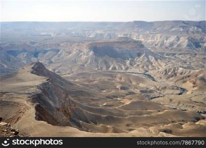 View from mount Hod Akev in Negev desert, Israel