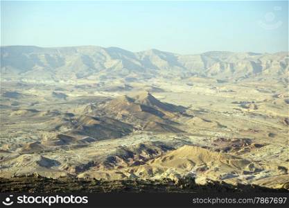 View from mount Kabrolet in Negev desert, Israel
