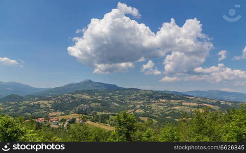 View from Pietra di Bismantova Emilia Romagna Italy.. View from Pietra di Bismantova Emilia Romagna Italy