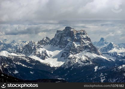 View from Sass Pordoi in the Upper Part of Val di Fassa