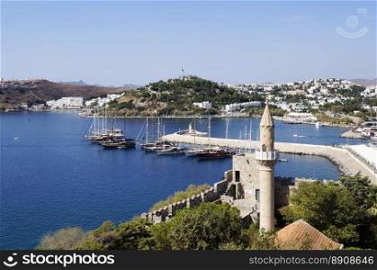 View from St Peter&#39;s castle in Bodrum, Turkey