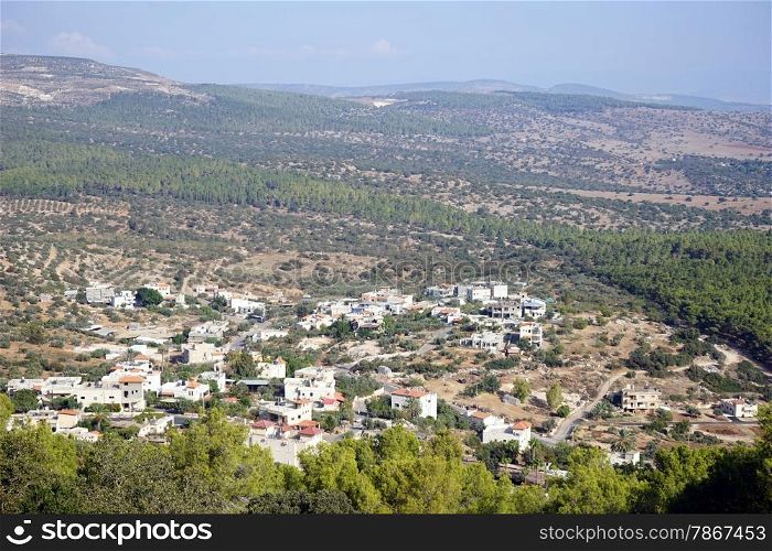 View from Tavor mount on the Shibli village in Israel