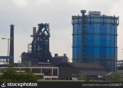 view from the Alsumer Hill of the industry in Duisburg