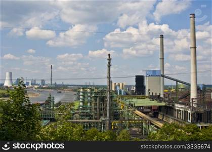 view from the Alsumer Hill of the industry in Duisburg