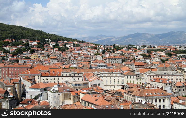 View from the bell tower in the center of Split, Croatia