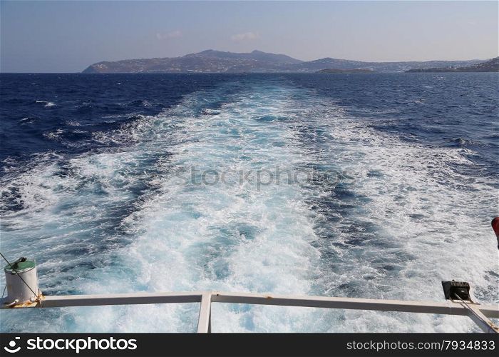 View from the boat between Delos and Mykonos