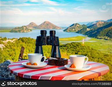 View from the cafe to the mountains and Skadar lake