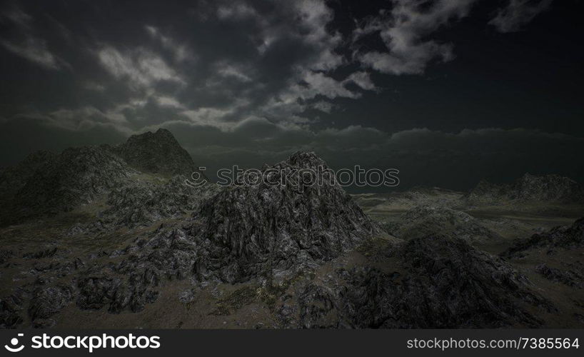 view from the mountain in a storm, Iceland. View from the Mountain in a Storm